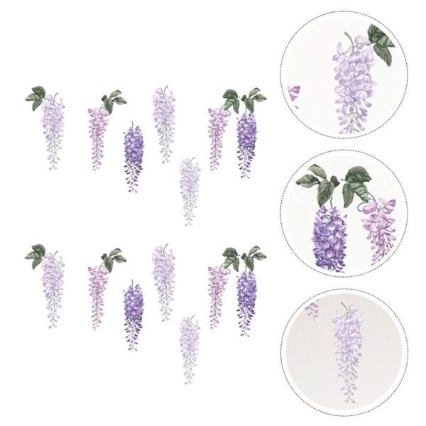

wall stickers 2pcs wisteria flower sticker green leaf paste room decal