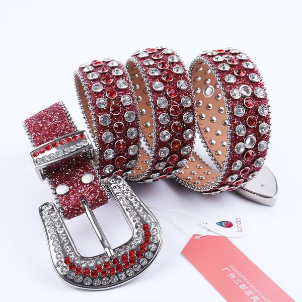 

belts s glitter rhinestone belt silver alloy buckle waist adjustable leather strap women men diamond studded gothic, Black;brown
