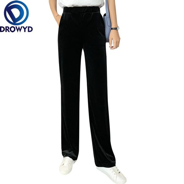 

women's pants & capris black stretch wide-leg suit women fashion office work trousers summer girl casual loose ol thick korean pockets, Black;white
