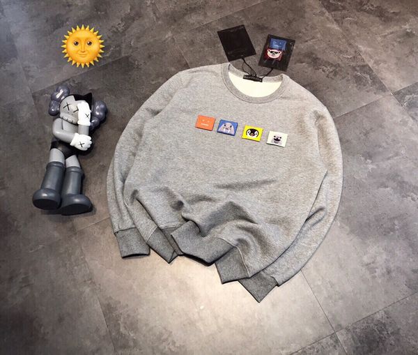 

hoodies t shirt autumn and winter animal badge velcro for men women, Black