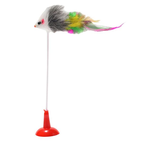 

cat toys 20cm spring suction cup simulation false mouse exercise plastic and plush cats interactive funny teaser toy
