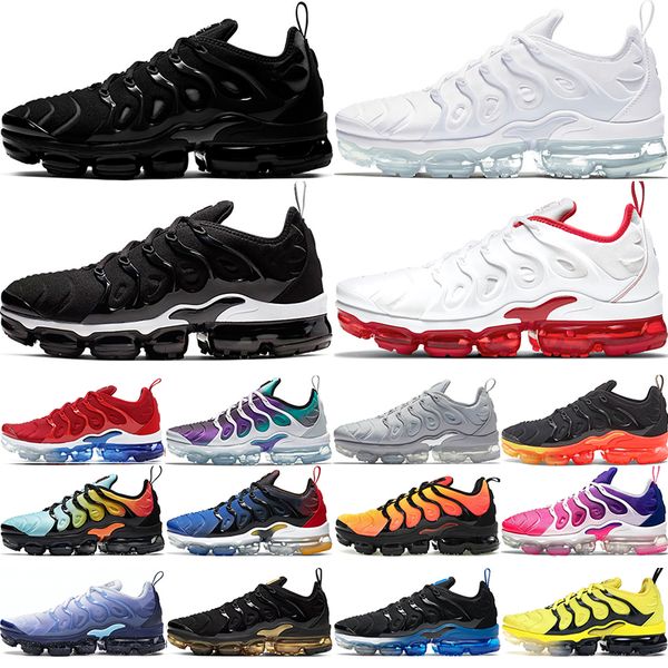 

tn plus running shoes triple black white cherry rainbow bleached aqua dmp cool grey grape p blue pink blast mens womens outdoor trainers spo