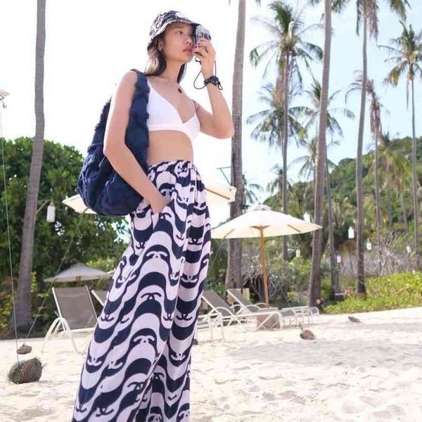 

pants women's & capris fall fashion women's pants loose and comfortable wide legs back printing spiral simple outdoor leisure simp, Black;white