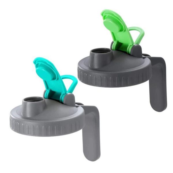 

kitchen storage & organization 2 pack wide mouth mason jar lids,flip cap canning lids& easy pour spout for drinking lemonade tea jam cold br