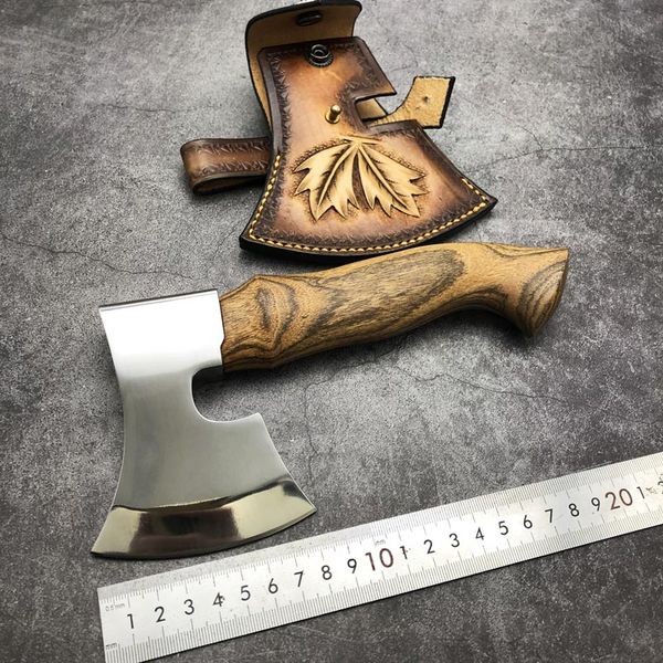 

niman axe outdoor portable short axe with leather sheath japanese dc53 steel camping tools practical multi-purpose axes hunting military tac