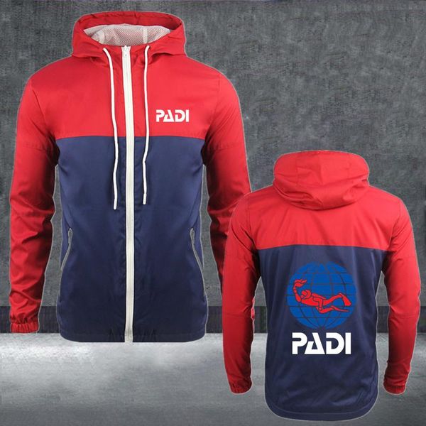 

men's hoodies & sweatshirts 2021 padi logo print custom made brand loose comfortable male long sleeve sportswear man zipper hooded jack, Black