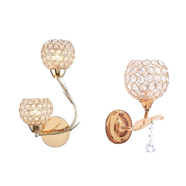 

wall lamp modern led crystal sconce light bulb bedroom bedside hallway lighting