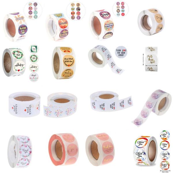 

gift wrap wedding box 500pcs round labels kraft paper thank you sticker bag flower cake boxes and packaging stickers