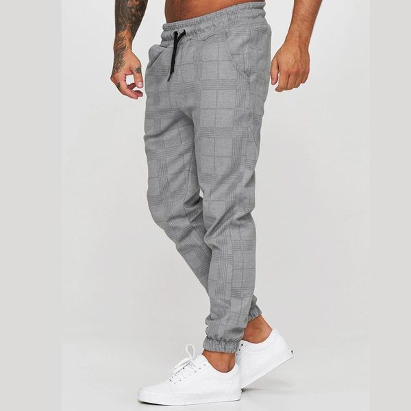 

men's pants casual autumn winter slim fit striped drawstring sports jogging trousers skinny business office work party, Black