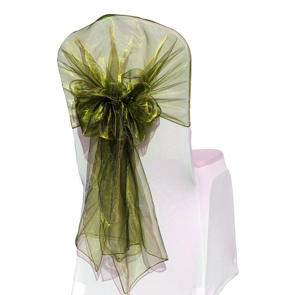 

sashes 10pcs 65x275cm organza chair hoods / caps wrap tie back cover sash for wedding event&party & banquet decoration