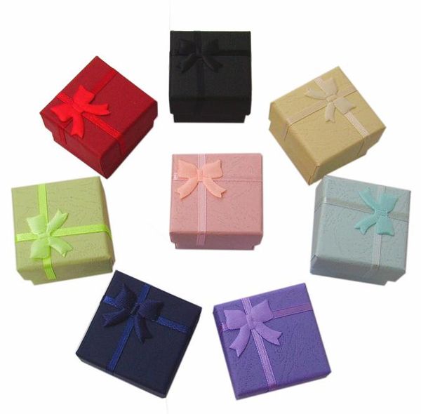 

2021 wholesale 50 pcs /lot square ring earring necklace jewelry box gift present case holder set, Black;white