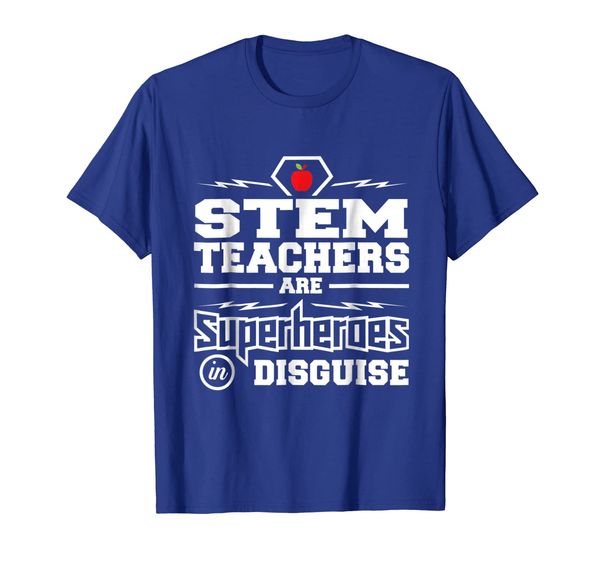 

stem teachers are superheroes in disguise first day t-shirt, White;black