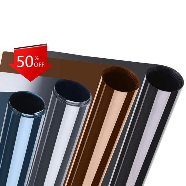 

window stickers anti uv static self-adhesive glass stickers, privacy film sun blocking mirror reflective tint one way