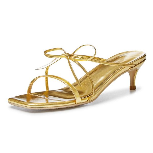 

prova perfetto 2021 luxury design woman sandals genuine leather narrow band low heels women gold fashion summer shoes, Black