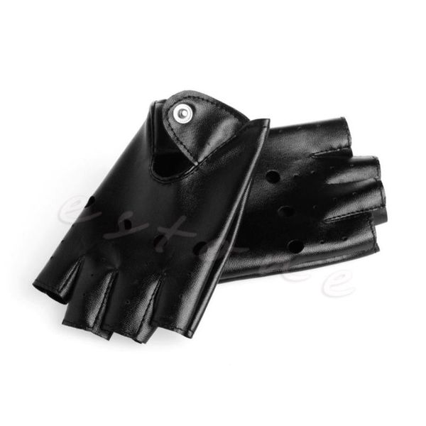

fingerless gloves women half finger driving pu leather guantes mittens, Blue;gray