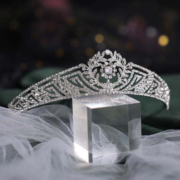 

hair clips & barrettes shiny bridal crown headwear luxury metal rhinestones inlaid retro elegant headband for female wedding birthday bh, Golden;silver