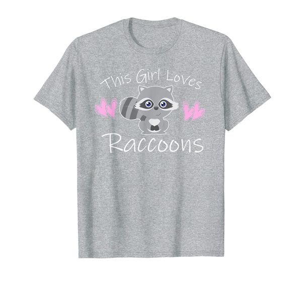

this girl loves raccoons kids toddler women mom cute gift t-shirt, White;black