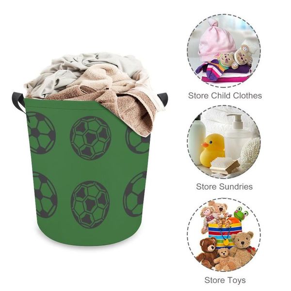 

laundry bags basket large capacity cartoon with handles football style folding oxford children storage toy box hamper