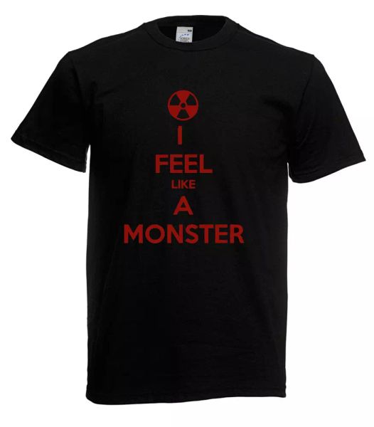 

mens t-shirt i feel like a monster size up to 5xl, White;black