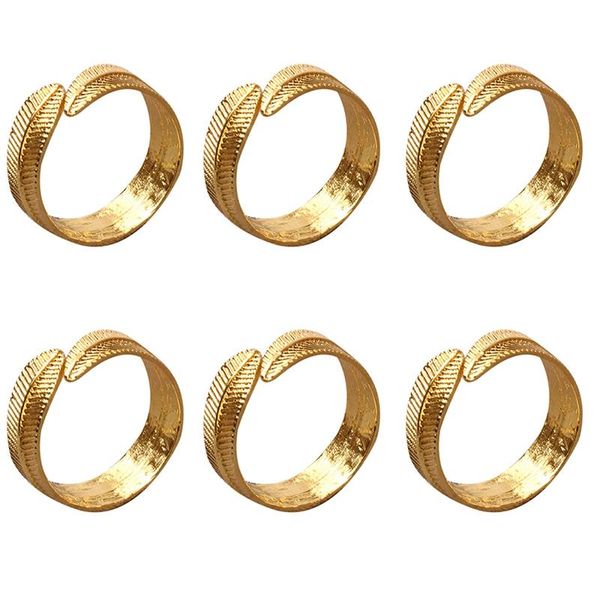 

6pcs alloy leaf modern meal buckle cloth ring el model room napkin rings