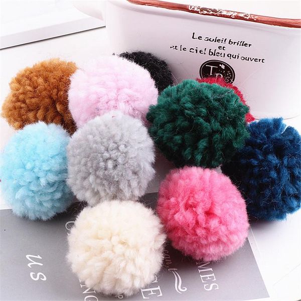 

hair clips & barrettes arrival 40pcs round fabric fur ball doll craft garment ornament shoes handbag girls jewelry decoration button sticker, Golden;silver