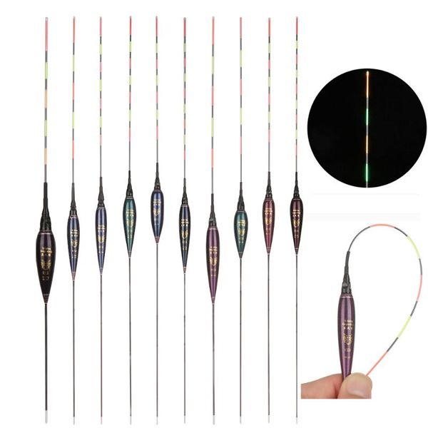 

fishing float with button battery night luminous light stick long tail electronic buoy strike led indicator slip drift tube accessories