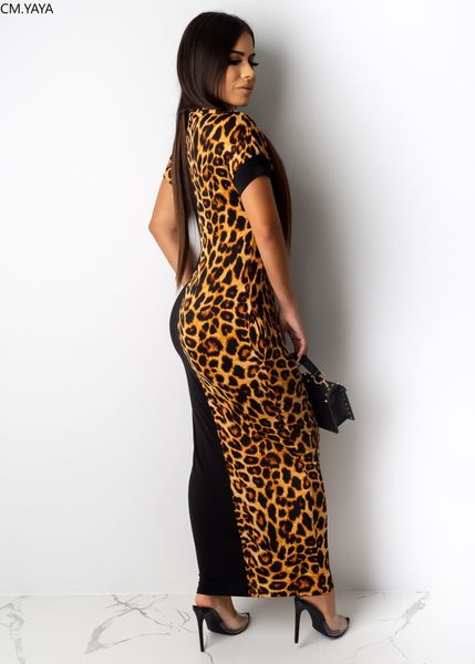 

20212021 autumn summer women fashion leopard print bodycon long maxi dress club party dresses vestidos plus size glld8600, Black;gray