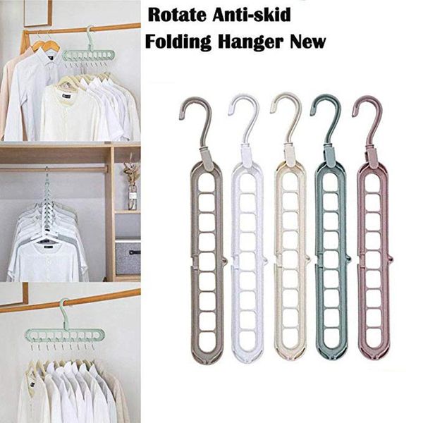 

hangers & racks folding hanger wardrobe storage drying rack 360 degree rotation 9 hole scarf holder portable plastic travel space saving