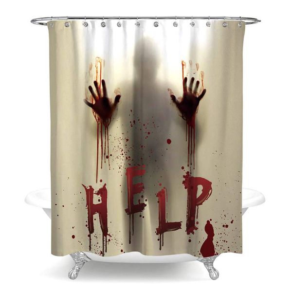 

xiaok halloween hower curtain liner window curtain help e with bloody hand