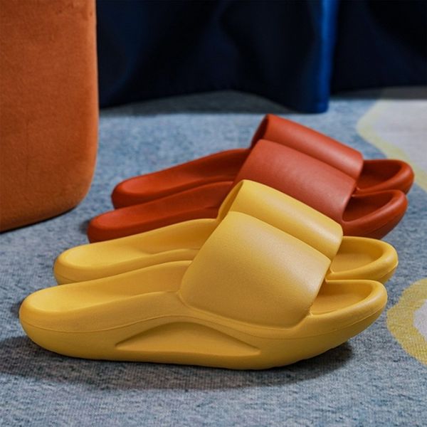 

official website 70% off outlet indoor slippers men women non-slip bathroom home shoes flat thick bottom slides women's sandals summer, Black