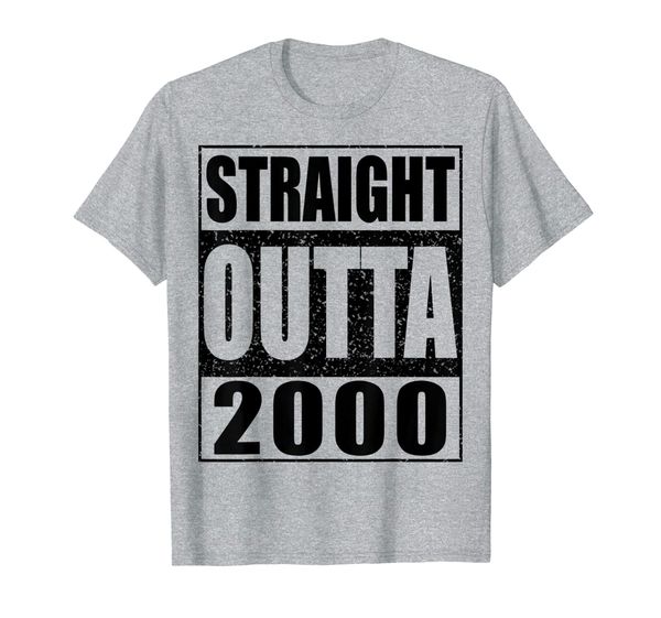 

straight outta 2000 t-shirt 19th birthday gift shirt, White;black
