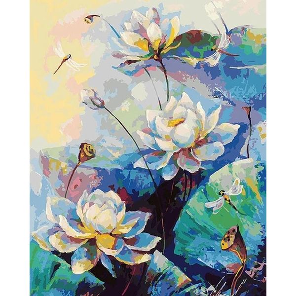 

paintings gatyztory oil painting by numbers kits for adults dragonfly on flower unique gift po number home decor