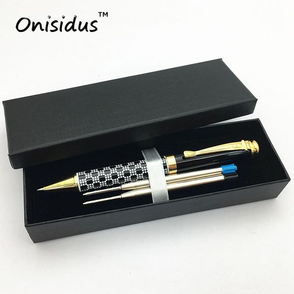 

ballpoint pens arrive ball pen brand metal pen,case stationery for school, Blue;orange