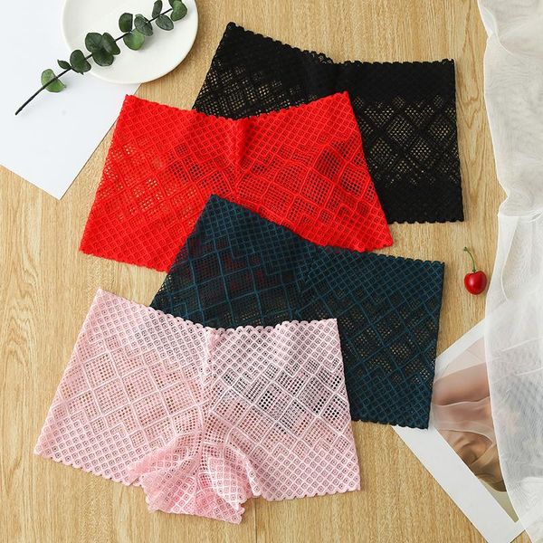 

women's panties 3pcs low waist boxer pants intimate lingerie comfortable solid color underwear breathable underpants, Black;pink