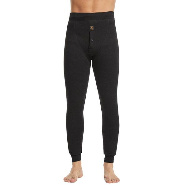 

men's pants thick alpaca fleece warm plus velvet knee pads leggings winter slim cotton, Black