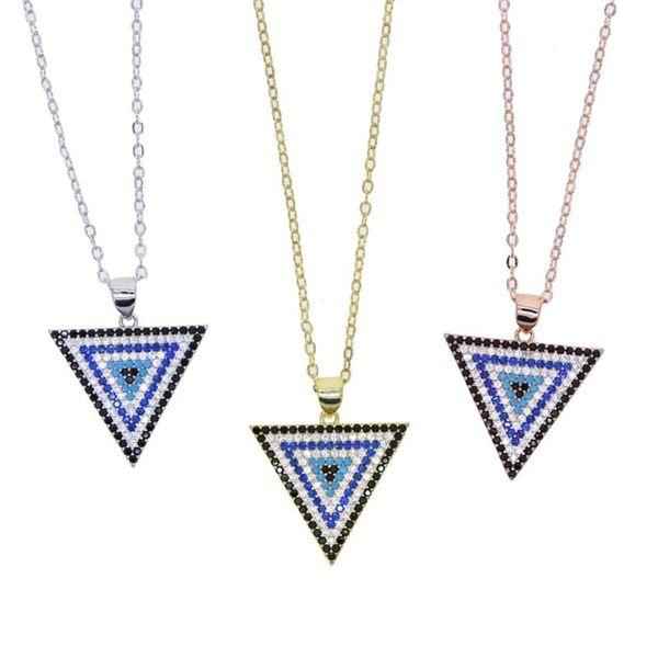 

pendant necklaces triangle necklace steampunk jewelry gold silver color cz charm choker for women wedding gift
