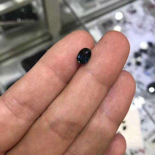 

certification 1.7ct natural d blue sapphire stone loose gemstones with h1015, Black
