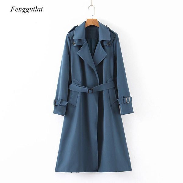 

women's trench coats fashion coat women autumn winter cloak slim belt solid color long windbreaker casual loose outwear, Tan;black