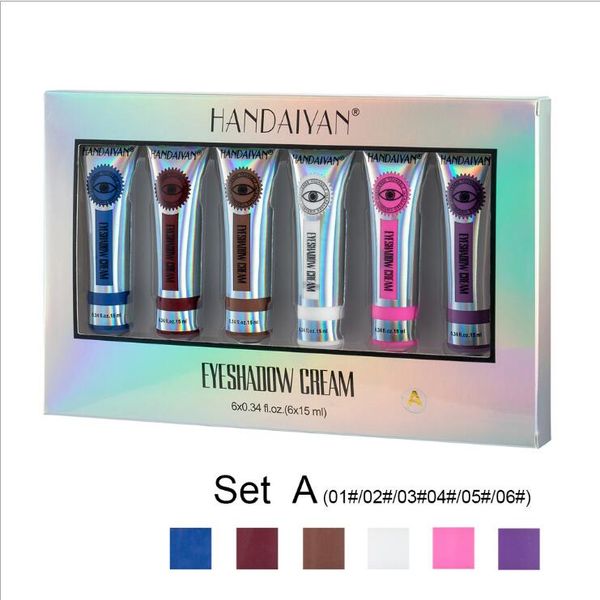 

handaiyan 6color/set matte color eyeshadow lasting not easy to fade eye shadow milk multi-function eye shadow 15ml make up