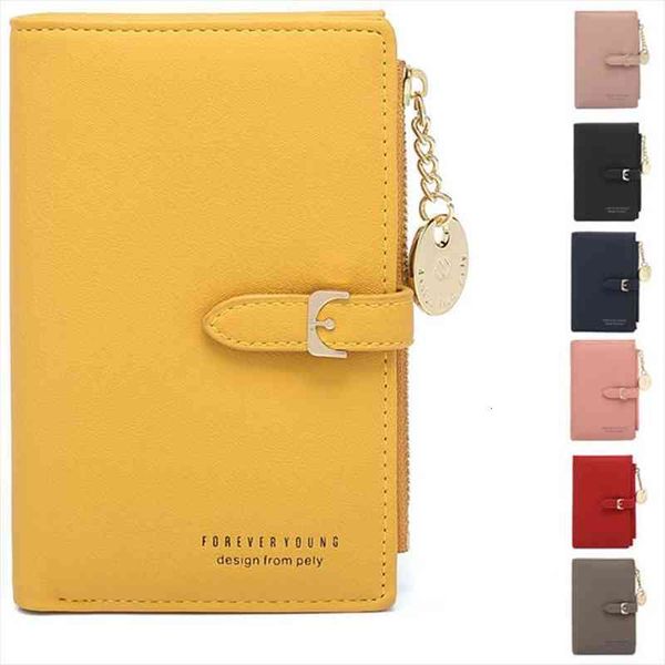 

women short bifold wallet fashion female wallets ladies small purse with zipper pocket for card money coin yellow, Red;black