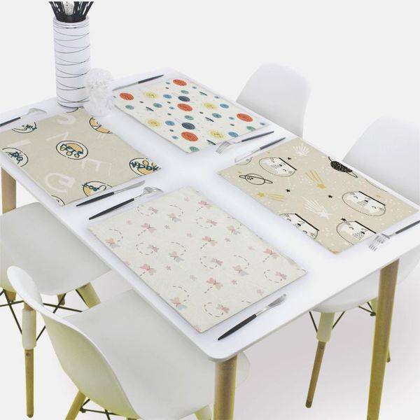 

mats & pads cute cartoon placemat for dining table planet drink 32x42cm rectangle coasters tableware mat kitchen decoration