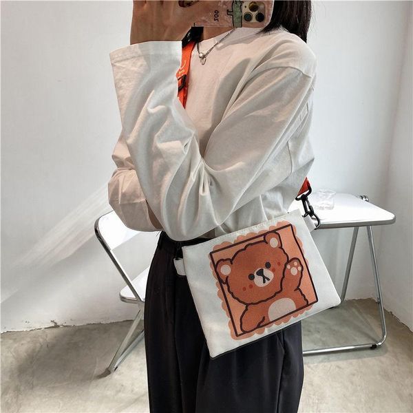 

evening bags bear graffiti lady's mobile phone shoulder simple small square bag women's luxury designer handbags for women tasche