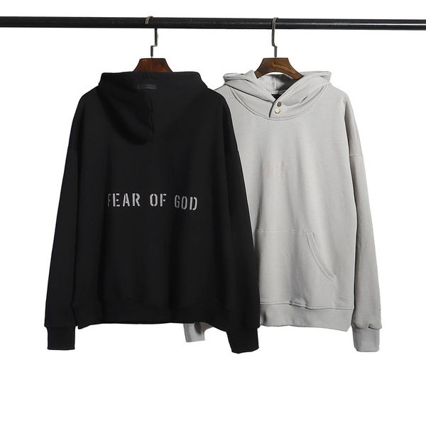 

dhstreetwears fog essentials season 7 rich letter hooded sweater fashion men's women's jacket, Black