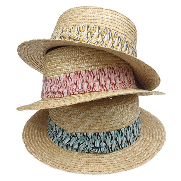 

wide brim hats women hat solid khaki flat band belt summer outdoor elegant fashionable pink blue straw panamas sun, Blue;gray