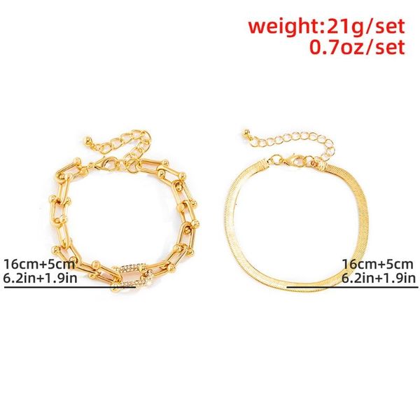 

link, chain fashion statement heavy metal bangle bracelet trendy gold/white k color u link crystal women bijoux gift, Black