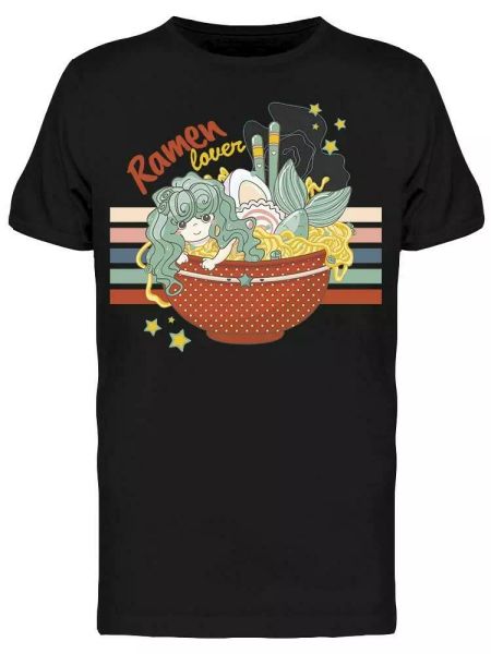 

ramen lover mermaid tee men's -image by shutterstock, White;black