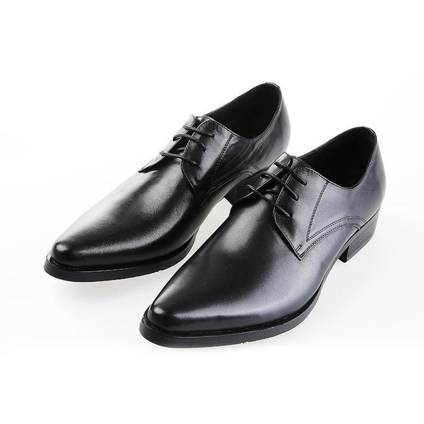 

dress shoes men's leather low lace-up men formal wear work luxury wedding, Black