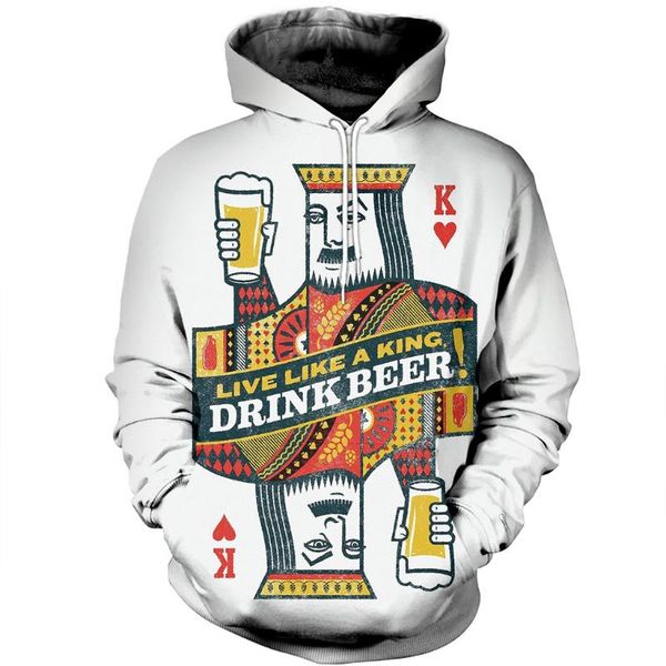 

men's hoodies & sweatshirts beautiful king beer 3d printed men women hoodie sweatshirt /hoodies /zipper pullover casual streetwear kv, Black