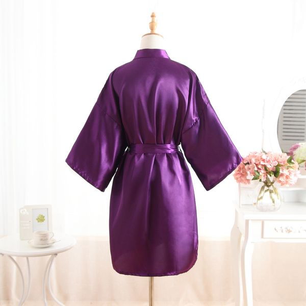 

purple  brides wedding solid robe dress womens elegant print satin nightwear flowers kimono bathrobe gown pajamas, Black;red