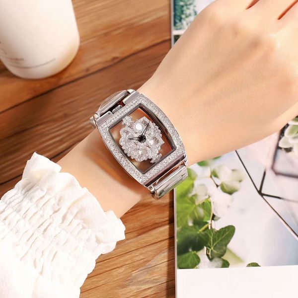 

watch new high-end fortune women's student fashion steel belt, Slivery;brown